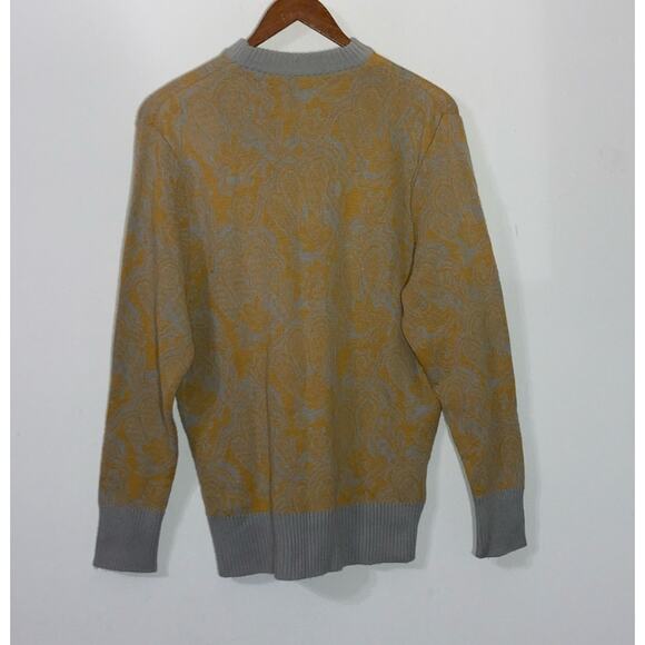 Womens France Andrevie Wool Blend Sweater, patterned, yellow & grey, size L, EUC - Picture 2 of 5